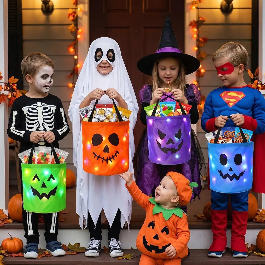 Light-Up Halloween Trick-or-Treat Bag – Glowing Pumpkin Tote with LEDs