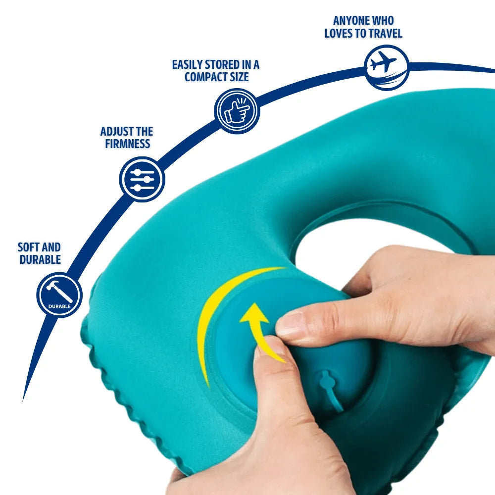 CloudRest Adjustable Inflatable Travel Neck Pillow - DHACTIVE 2