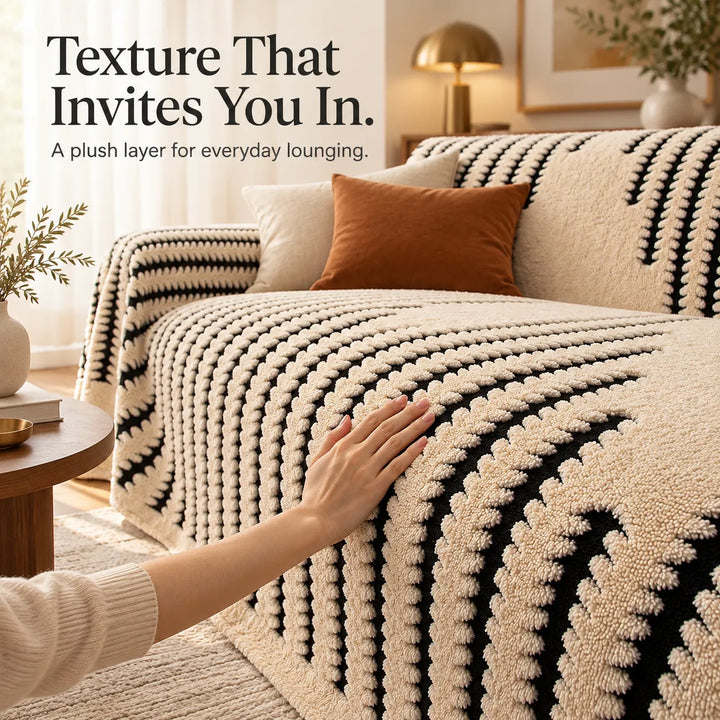 Plush Sofa Cover Protector – Soft, Anti-Slip, Machine-Washable