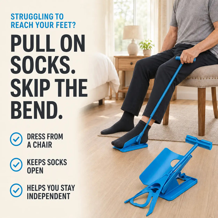 Sock Aid Kit with Dressing Stick, No Bending Needed