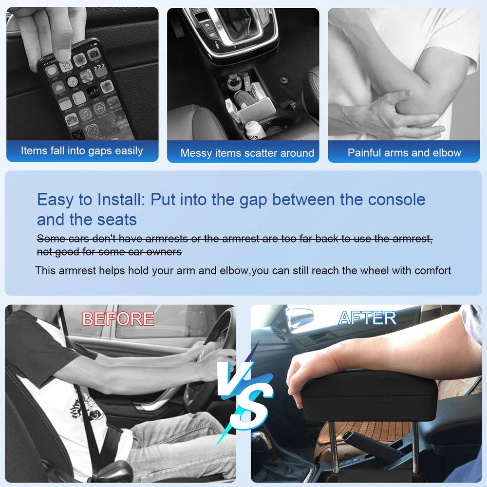 Car Armrest Extender with Wireless Charging – Adjustable Elbow Support - DHACTIVE 2