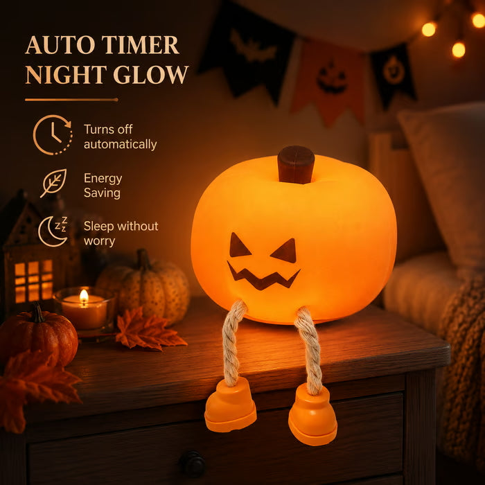 Squishy Pumpkin Night Light – USB Rechargeable, 3 Brightness Levels
