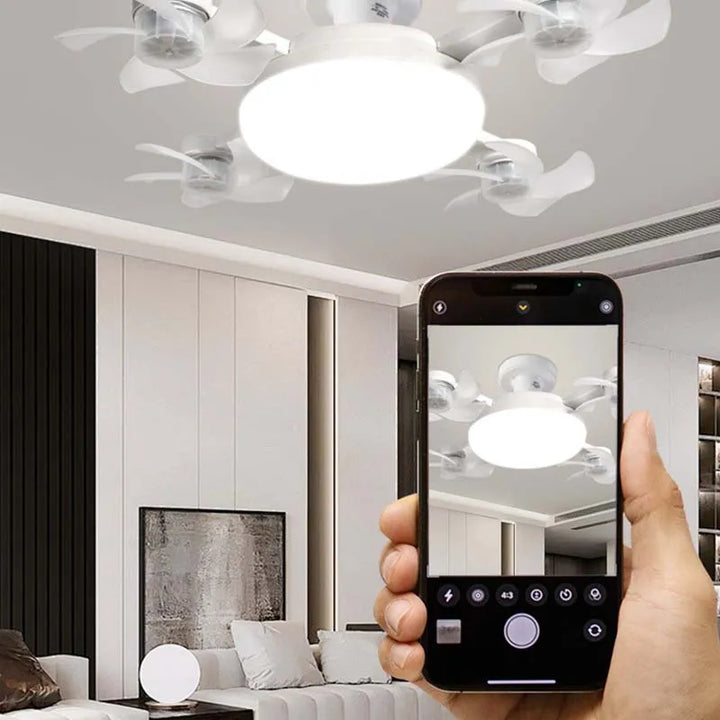 Screw-In Socket Ceiling Fan with Remote &amp; Dimmable LED Light - DHACTIVE 2