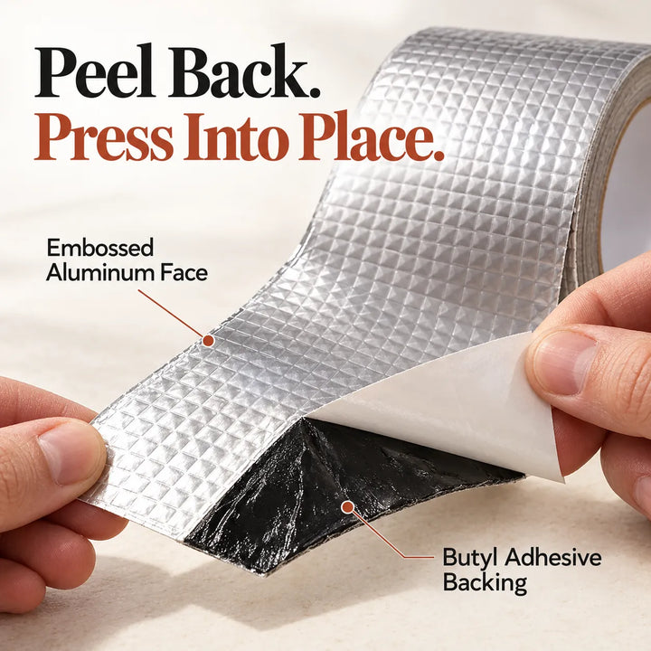 Heavy-Duty Waterproof Aluminum Foil Tape - Butyl Seal, 4 Sizes