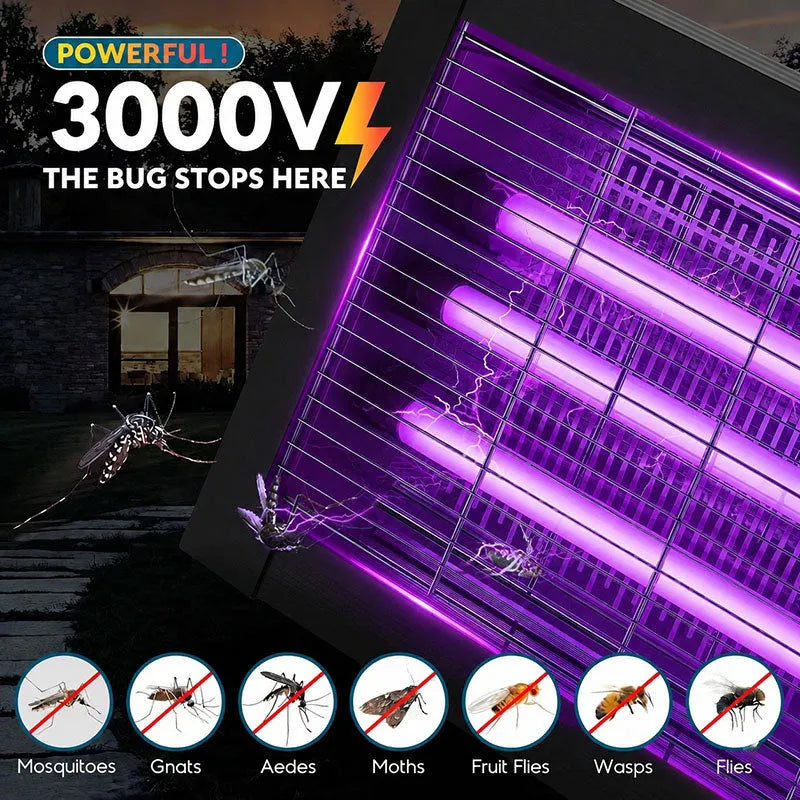3-in-1 Solar Bug Zapper - 3000V Weatherproof Mosquito Killer - DHACTIVE 2
