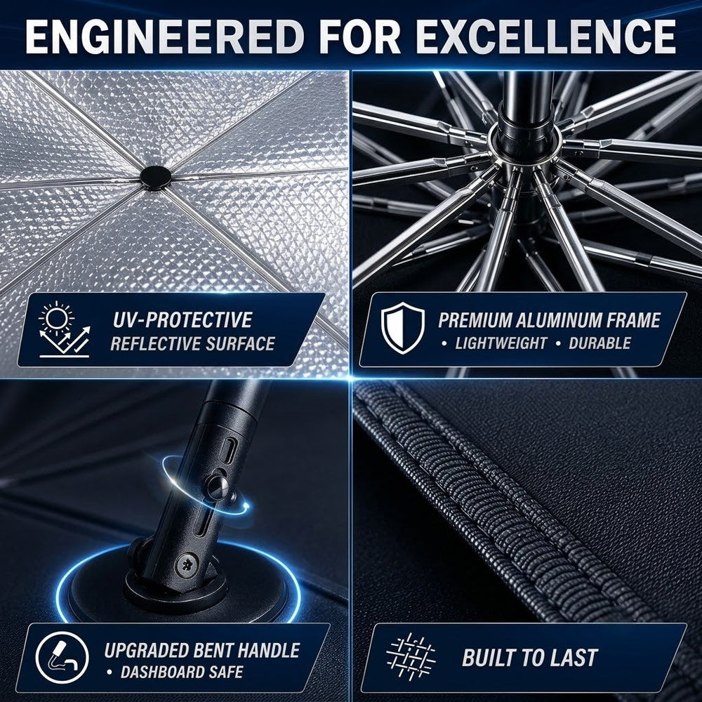 Aviation Aluminum Car Sun Shade Umbrella for Sedans SUVs - DHACTIVE 2