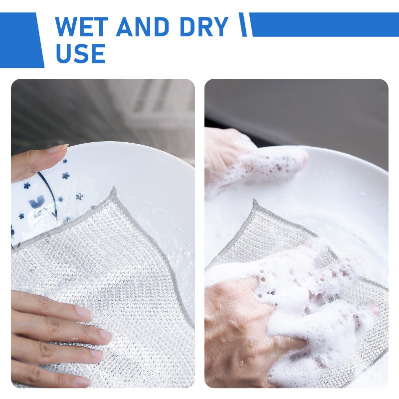 Diamond-Weave Scrub Cloths for Kitchen – Non-Scratch, Odor-Free, 10/30 Packs