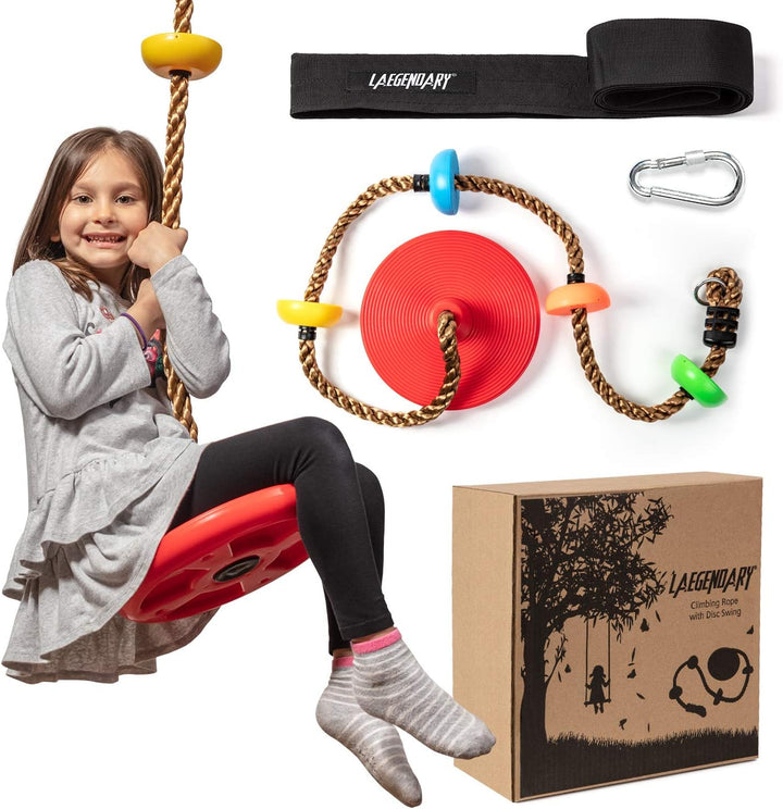 Adventurous Tree Swing Set - with Climbing Rope and Platforms for Children - Multicolor