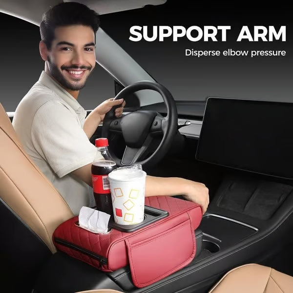5-in-1 Car Console Organizer & Armrest Pad – Anti-Fatigue Storage for Essentials - DHACTIVE