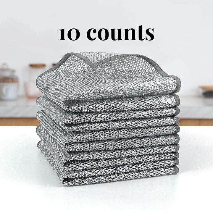 Diamond-Weave Scrub Cloths for Kitchen – Non-Scratch, Odor-Free, 10/30 Packs