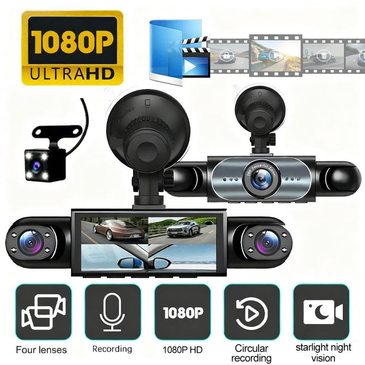 360° Quad-Vision Dashcam: Total Protection, No More Blind Spots - DHACTIVE