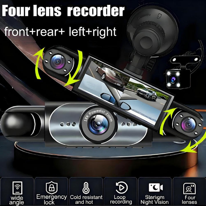 360° Quad-Vision Dashcam: Total Protection, No More Blind Spots - DHACTIVE 6
