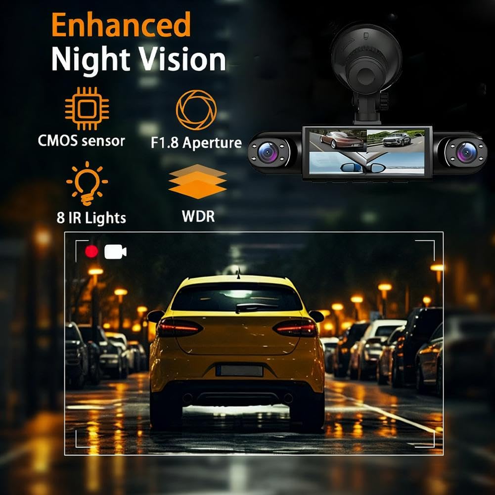 360° Quad-Vision Dashcam: Total Protection, No More Blind Spots - DHACTIVE 7