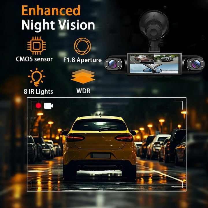 360° Quad-Vision Dashcam: Total Protection, No More Blind Spots - DHACTIVE 7