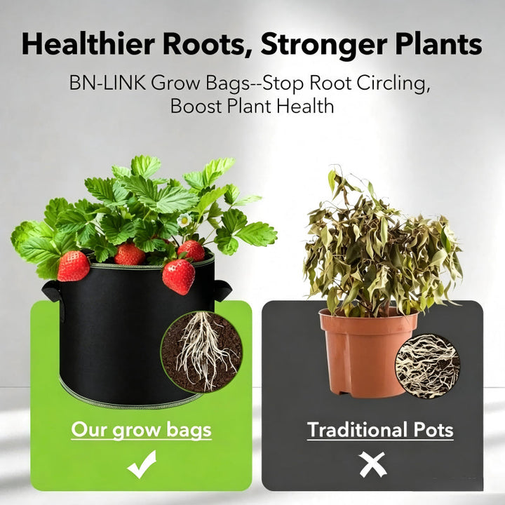 5-Pack Grow Bags – Durable Aeration Pots for Healthy Roots