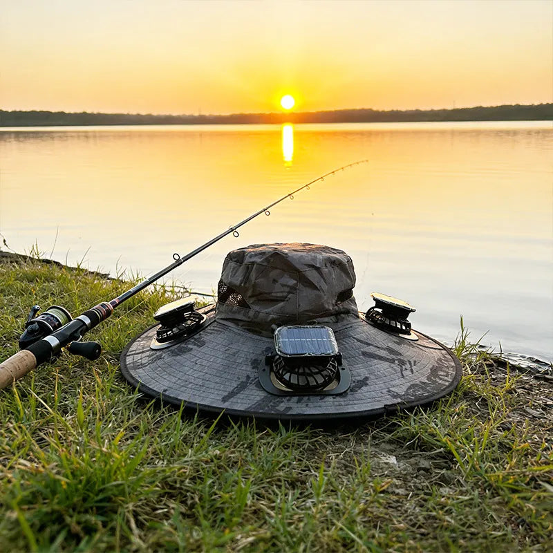 Solar Fan Wide-Brim Outdoor Hat