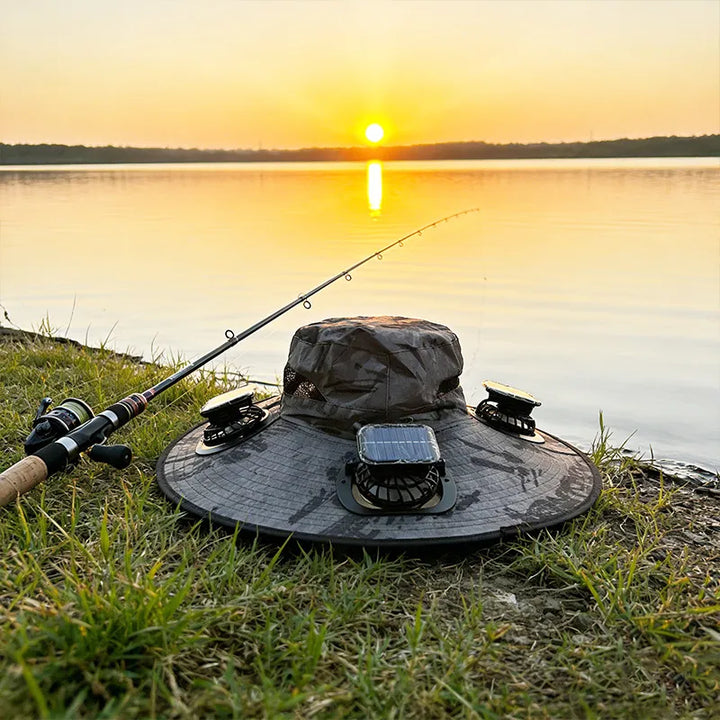 Solar Fan Wide-Brim Outdoor Hat