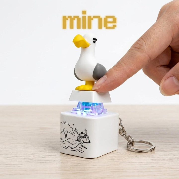 2-Piece Funny Seagull "MINE!" Keycap Keychain – Cute Mechanical Keyboard Fidget Toy, Value Set - DHACTIVE 3