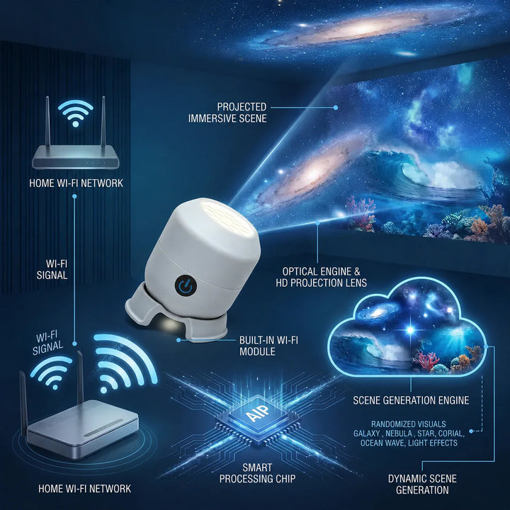 Ocean Wave Projector Night Light – Moving Wall &amp; Ceiling Lamp