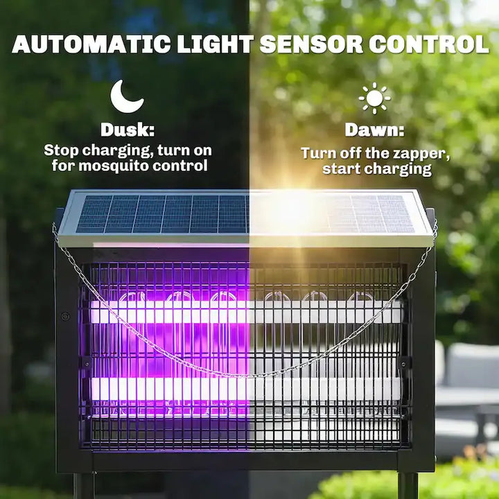 3-in-1 Solar Bug Zapper - 3000V Weatherproof Mosquito Killer - DHACTIVE 4