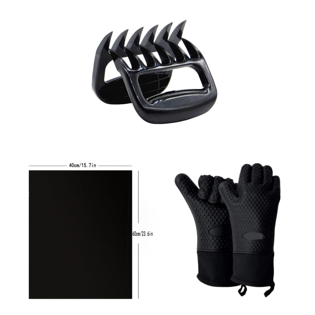 6-Piece BBQ Tool Set – Heat Resistant Gloves, Claws &amp; Kit - DHACTIVE 7