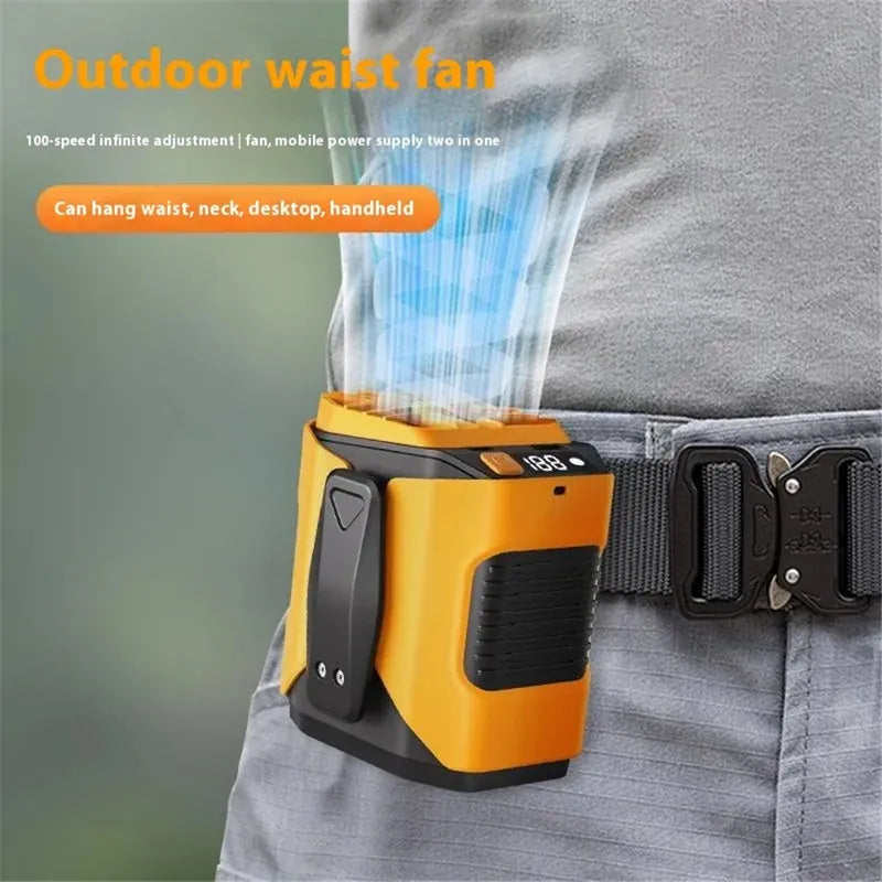Portable Waist-Mounted Fan with Long Battery Life