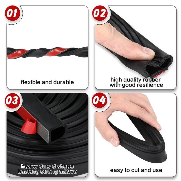 Car Door Rubber Seal Strip – Stop Noise, Water Leaks &amp; Drafts - DHACTIVE 2