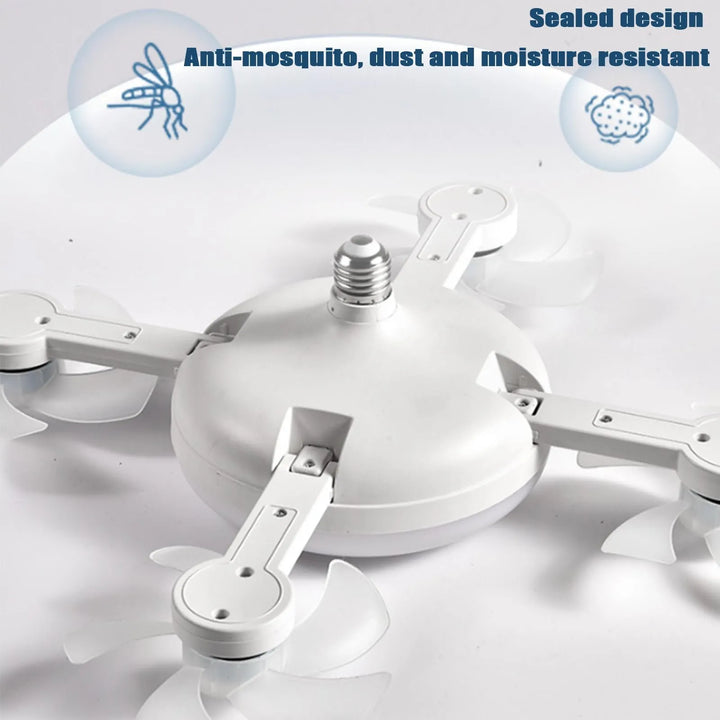 Screw-In Socket Ceiling Fan with Remote &amp; Dimmable LED Light - DHACTIVE 5