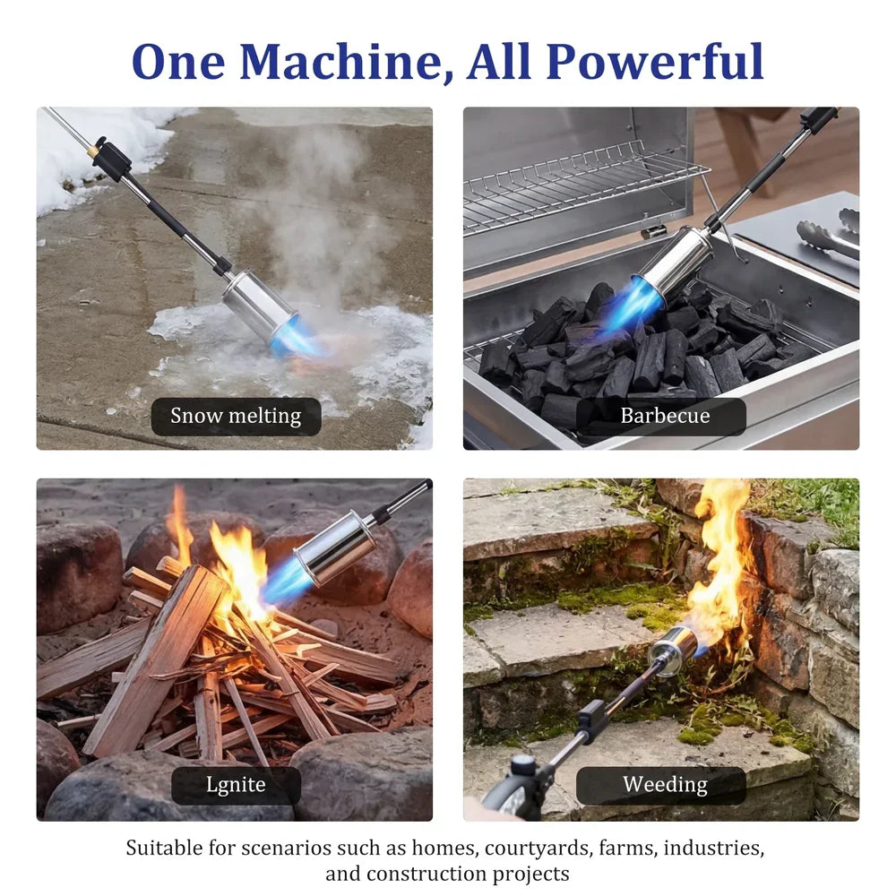 Long-Handle Propane Torch for Weeds, Snow &amp; Ice – Piezo Ignition, 30-inch