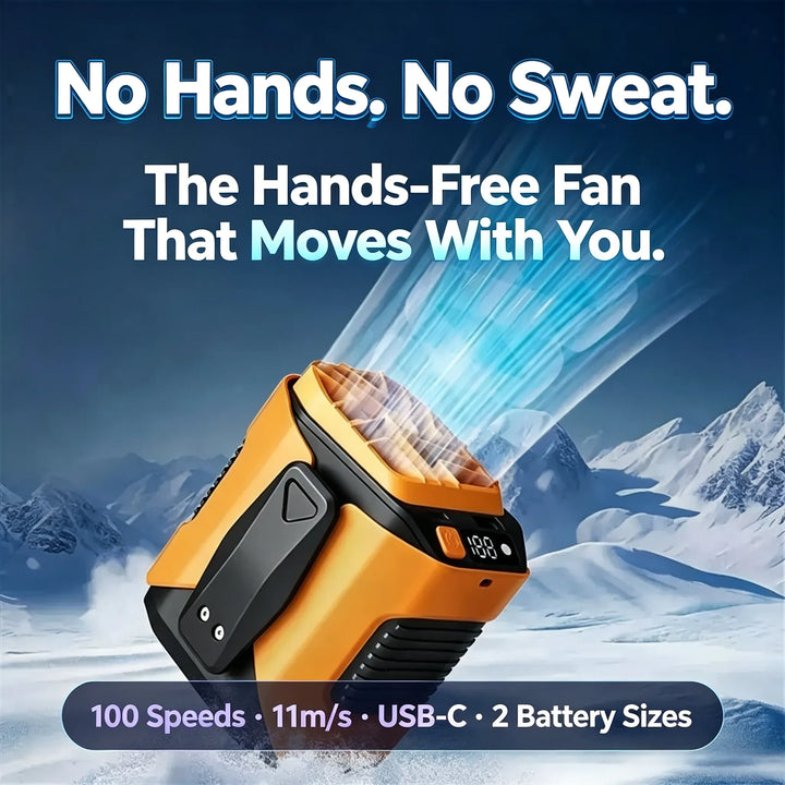 Portable Waist-Mounted Fan with Long Battery Life