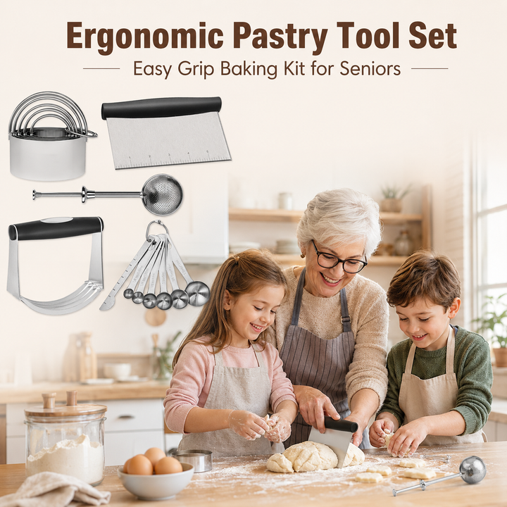 Ergonomic Pastry Tool Set | Easy Grip Baking Kit for Seniors