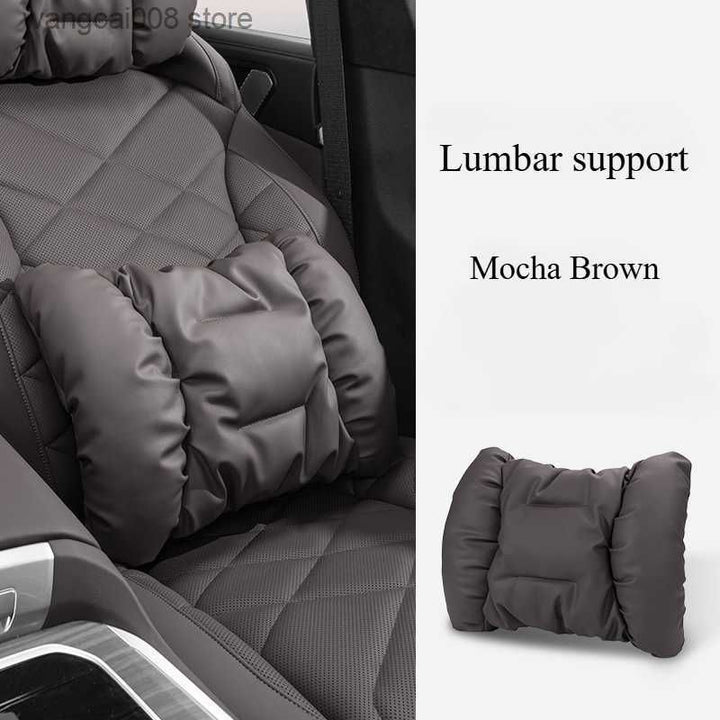 Suede-Touch Car Headrest &amp; Lumbar Support Set - DHACTIVE 11