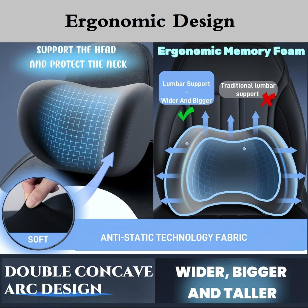 Car Headrest &amp; Lumbar Support Cushion - DHACTIVE 3