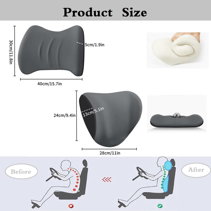 Car Headrest &amp; Lumbar Support Cushion - DHACTIVE 6