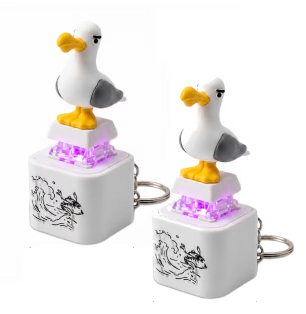 2-Piece Funny Seagull "MINE!" Keycap Keychain – Cute Mechanical Keyboard Fidget Toy, Value Set - DHACTIVE 7