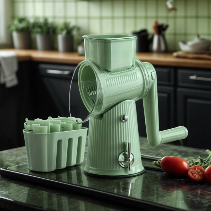 5-in-1 Rotary Cheese Grater - Easy Hand Crank Vegetable Slicer - DHACTIVE 9