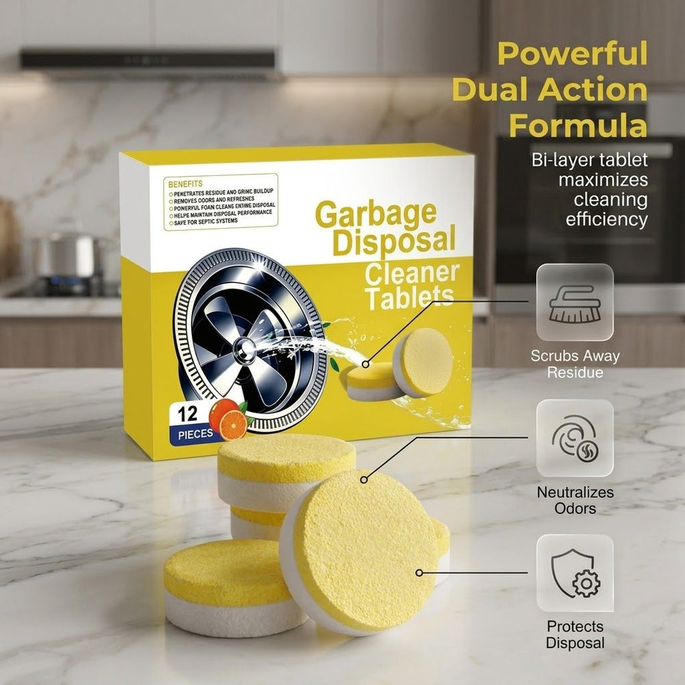 Citrus Disposal Cleaner Tablets for Kitchen Sink Drain Odor Removal - DHACTIVE 2