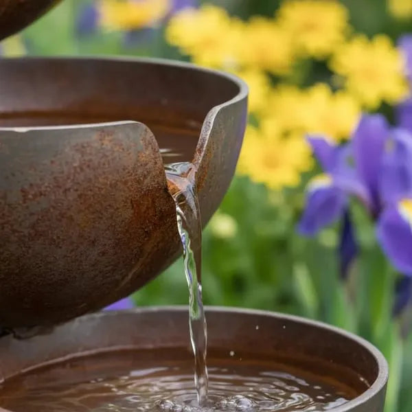 Metal Leaf Rain Catcher Bird Bath - Outdoor Garden Stakes - DHACTIVE 5