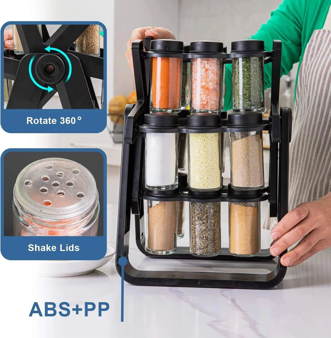 360° Ferris Wheel Spice Tower with 18 Shatterproof Jars - DHACTIVE 4