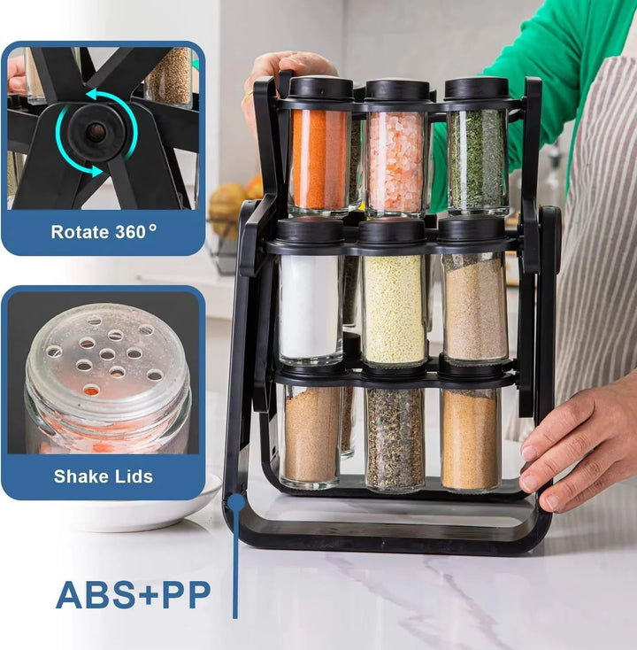360° Ferris Wheel Spice Tower with 18 Shatterproof Jars - DHACTIVE 4