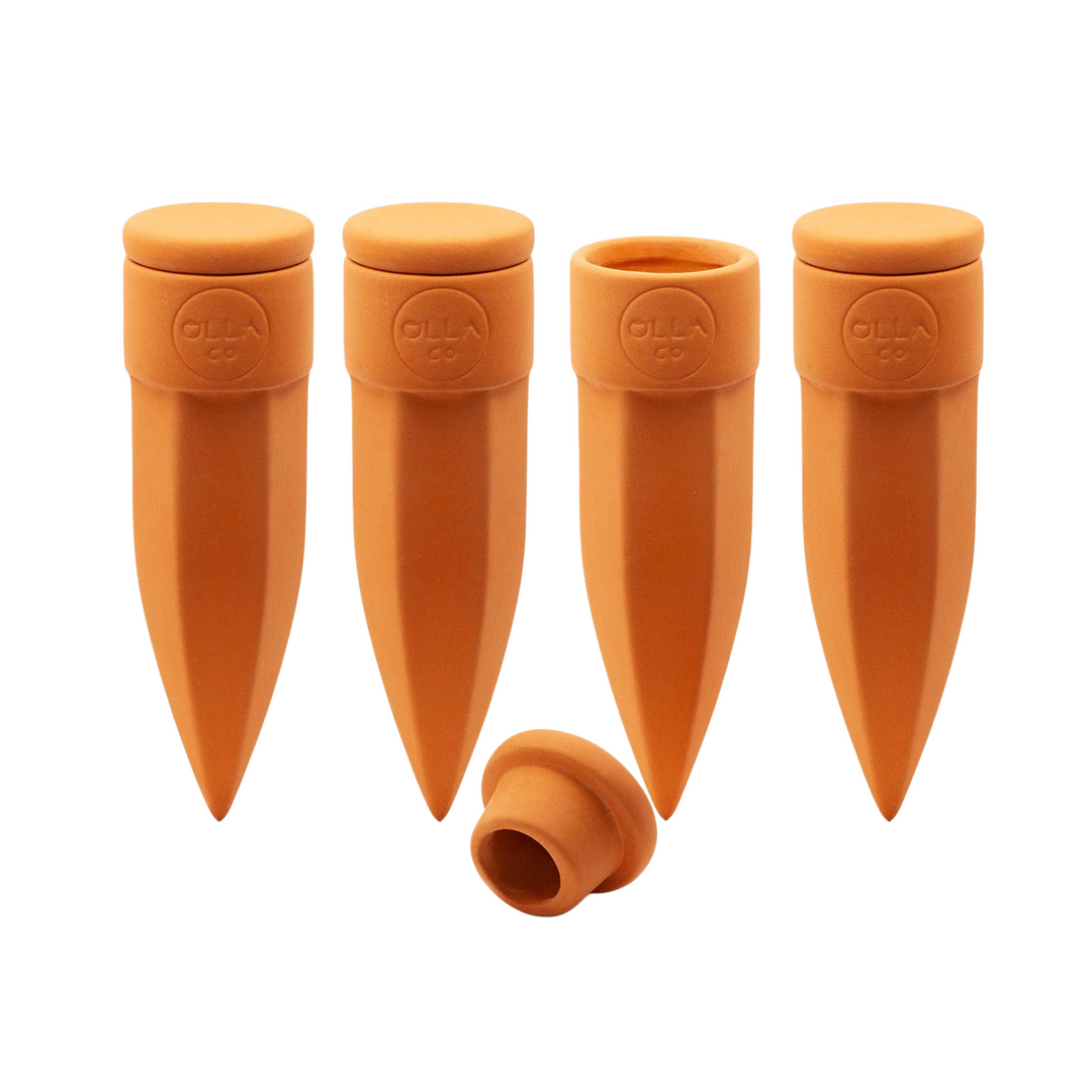 Terracotta Watering Spikes with Lids (4 or 6-Pack) - DHACTIVE 6