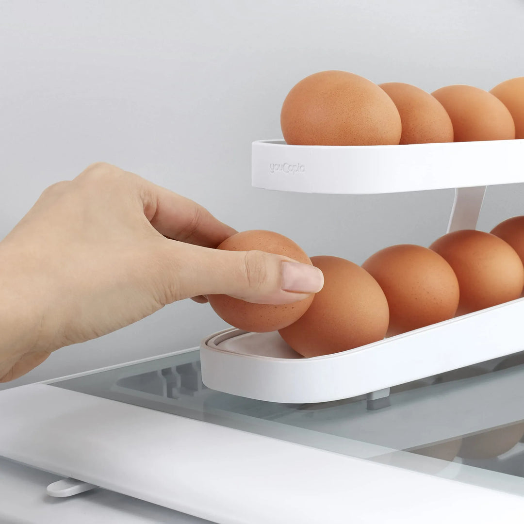 Automatic Egg Dispenser for Fridge – Space-Saving Rolling Egg Rack for Easy Access - DHACTIVE 6