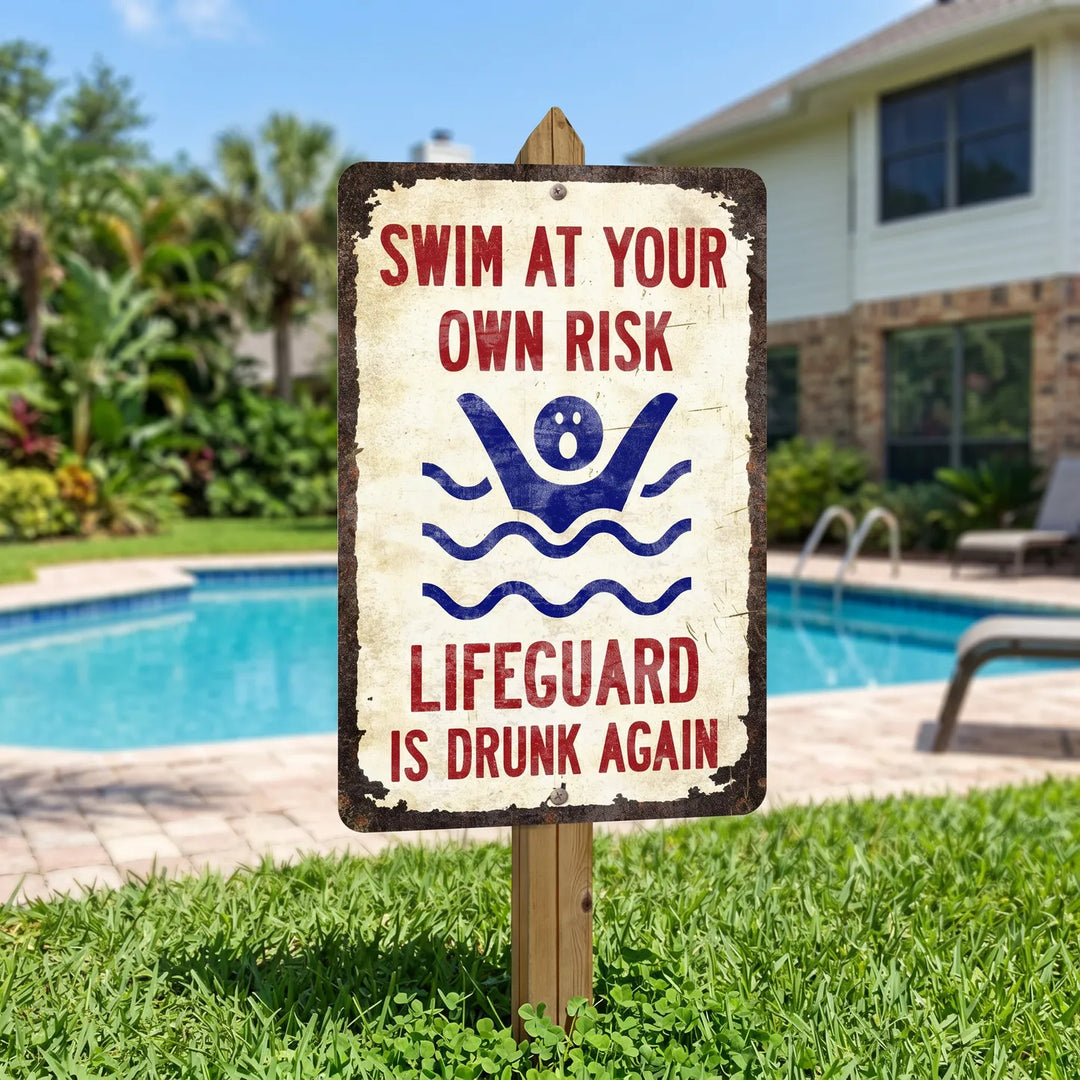 Funny Pool Wall Sign - DHACTIVE 4