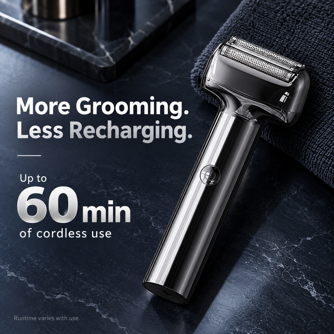 Rechargeable Foil Electric Shaver with IPX6 Waterproof &amp; Magnetic Head