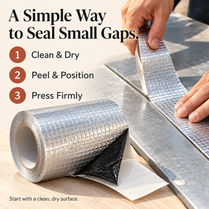 Heavy-Duty Waterproof Aluminum Foil Tape - Butyl Seal, 4 Sizes
