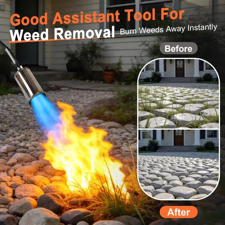 Long-Handle Propane Torch for Weeds, Snow &amp; Ice – Piezo Ignition, 30-inch