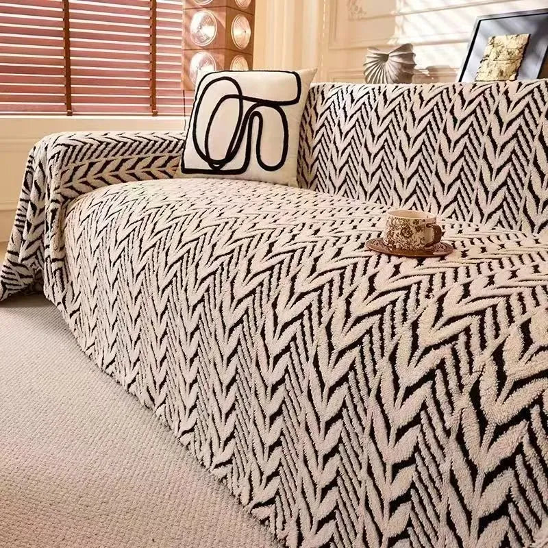 Plush Sofa Cover Protector – Soft, Anti-Slip, Machine-Washable