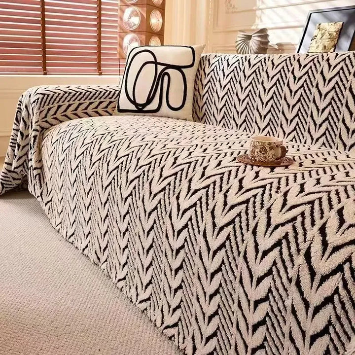 Plush Sofa Cover Protector – Soft, Anti-Slip, Machine-Washable