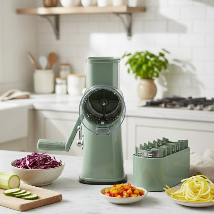 5-in-1 Rotary Cheese Grater - Easy Hand Crank Vegetable Slicer - DHACTIVE 3