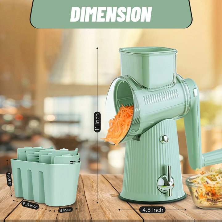 5-in-1 Rotary Cheese Grater - Easy Hand Crank Vegetable Slicer - DHACTIVE 7